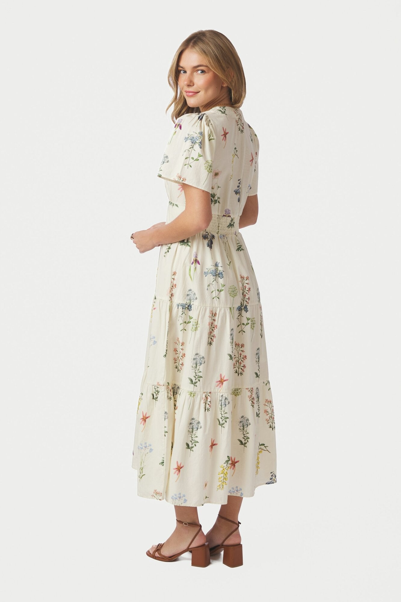 Gardena Flower Rank kjole - Off White